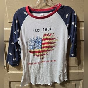 Jake Owen American Country Love Song Summer 2016 Tour Concert Raglan Tee
